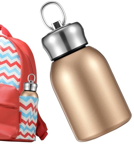 Bouteille d'eau de voyage – Mini bouteille isotherme en acier inoxydable de 13 cm | Récipient isotherme pour boissons chaudes et froides pour camping, randonnée et utilisation quotidienne