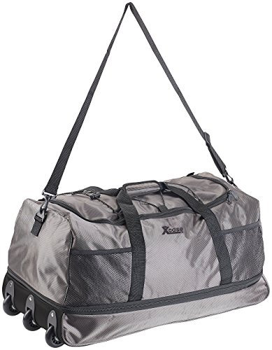 Xcase Reisetasche mit Rollen: Reisetasche mit Trolley-Funktion, faltbar, erweiterbar, 75-100 l (Segeltasche mit Rollen faltbar, Faltbare Tasche mit, Kleidertaschen Koffer)