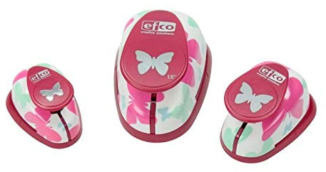 Efco Schmetterlings-Set, 3 Stück, Weiß/Rosa, 9 x 7 cm