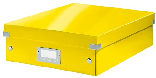 Leitz WOW Click and Store Förvaringsbox med avdelare, medium, gul, 60580016