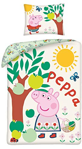 Halantex Peppa Pig Babybettwäsche Kinderbettwäsche 140x200 + 70x90 cm Peppa Wutz
