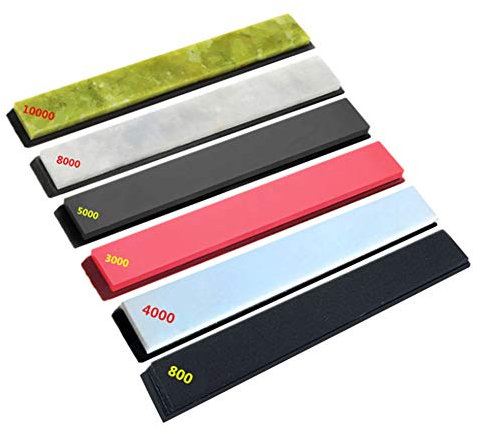 Pietra per affilare per affilare pietre per affilare, set da 6 pezzi per cucina, tattico, caccia, forbici, rasoi, spade e altro (150X20x5mm)