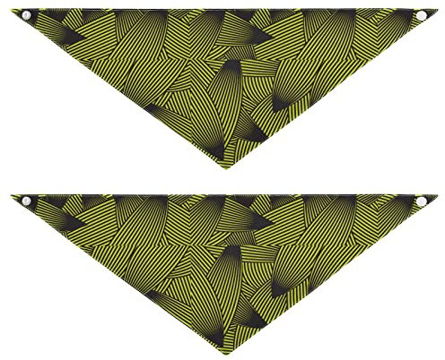 2 Stück Hundehalstücher Haustier Bandana Schal Druckknopf Dreieck Lätzchen Halstuch Set Haustier Urlaub Zubehör Dekor für kleine bis große Welpen Hunde Katzen mittelgroße Linocut Umrisse Blätter