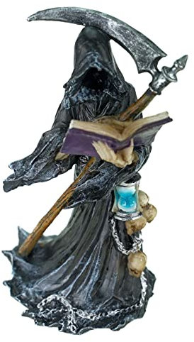 VOGLER Joh. Vogler GmbH Grim Reaper mit Stundenglas liest im Totenbuch Sanduhr Gothic 25 cm Figur
