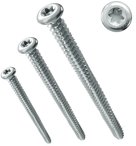 PARCO Lot de 100 vis pour cadre de fenêtre à tête ronde 7,5 x 62 mm | Tête panoramique | pour construction de fenêtres | TX30