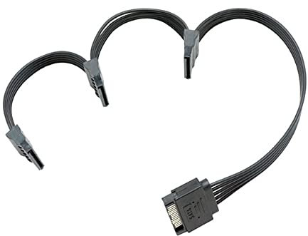Cable de alimentación SATA de 15 pines a 3 hembra SATA de 16,5 pulgadas, 42 cm