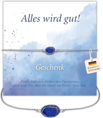 happymaker - Mutmacher Geschenk, Edelstein Armband mit Spruchkarte und Geschenkverpackung, handgefertigt in Deutschland, Du schaffst das Geschenk