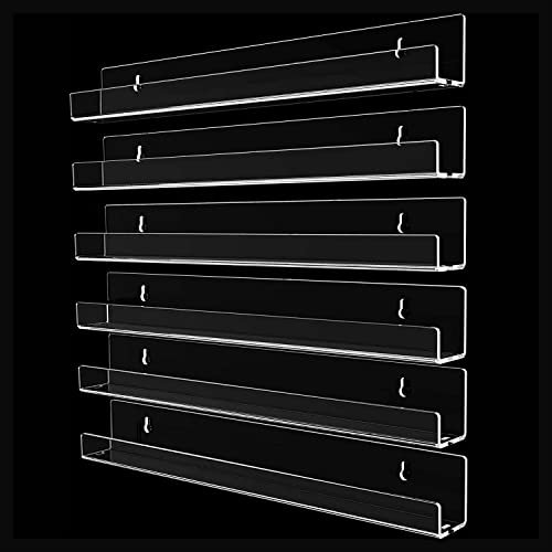 Nail Polish Organiser,6 Pack Nail Varnish Storage that Can Hold 90 Bottles of Nail Polish,Acrylic Display Shelf StandAvailable for Perfume,Essential Oil,Skin Care and Sunglasses Organiser(15 Inch)