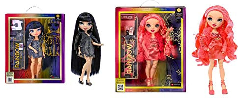 Rainbow High Modepuppe – Kim Nguyen - Blaue Puppe – Modisches Outfit & 10+ Bunte Spiel-Accessoires & Modepuppe – Priscilla Perez - Pinke Puppe – Modisches Outfit & 10+ farbenfrohe Spiel-Accessoires
