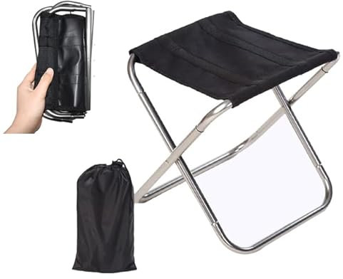 Campinghocker Faltbar Folding Chair Teleskophocker Tragbarer Klapphocker Angelhocker Stuhl Tragbarer Mini Kleiner Campingsitz mit Aufbewahrungstasche