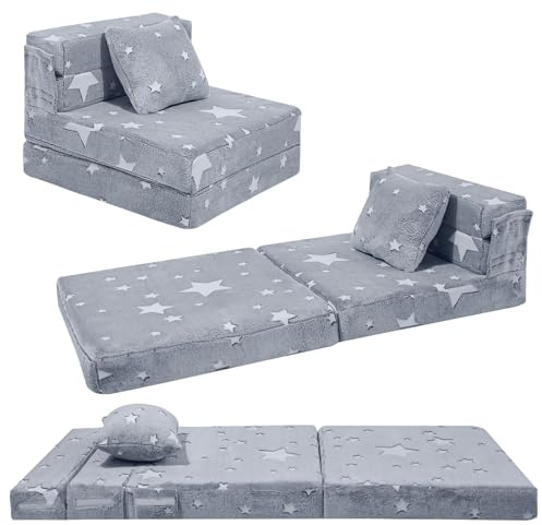 MeMoreCool Sofá Plegable Tri Parainfantil, Colchón Brillante para Niños, Sillones Infantiles, Sillon Bebe, Sala de Juegos