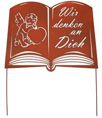 UNUS Grabstecker Rost Buch Wir Denken an Dich