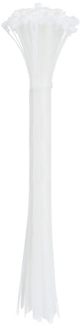 sourcing map 23 Inch Releasable Cable Ties Adjustable Zip Ties 50lbs Tensile Strength Removable Indoor Outdoor Tie Wraps for Fix Organize White 100Pcs