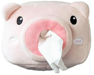 Spldsun Taschentuchspender, Plush Tissue Box for Car, Taschentuchspender Lustig, Schweinchenform Zur Aufbewahrung FüR TaschentüChern Im Auto, Schlafzimmer, Wohnzimmer Usw(Rosa)