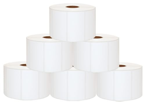 Molabel Lot de 6 Rouleaux Thermiques Compatibles avec Zebra 57mm x 32mm | 1500 Étiquettes par Rouleau pour Zebra GC420d GK420d GX420d GX420t 9000 au Total