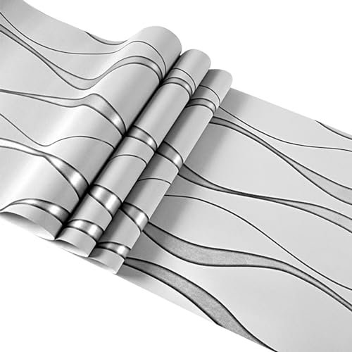 Papel pintado a rayas, papel tapiz temporal para apartamentos,Papel de contacto texturizado moderno | Rollo de papel tapiz de pared, papel tapiz no tejido de rayas verticales extraíbles