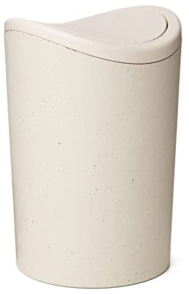 TATAY Badezimmer Mülleimer mit Schwingdeckel | Kompaktes und Modernes Design | Robustes Kunststoffmaterial und Leicht zu Reinigen | 19 x 19 x 28 cm – Ecohome
