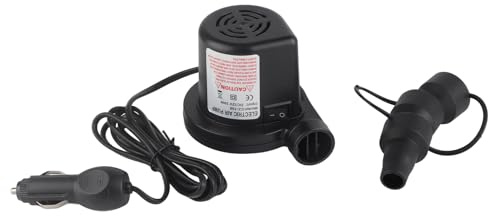 Yctze Inflador de Bomba de Aire Eléctrica de 12V con 3 Boquillas, Bomba de Colchón Inflable para Colchones Inflables, Balsa, Cama, Barco, Herramientas de Modificación de Coche (Black)