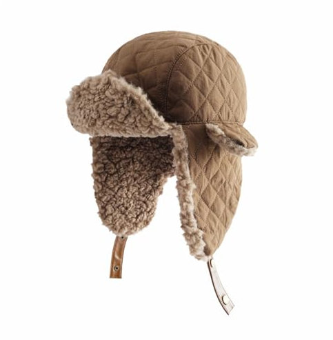 GIBZ Gesteppte Trappermütze Warme Russische Winter Mütze Winddichte Wintermütze Herren Damen Fliegermützen mit Ohrenklappen Braun (56-58cm)
