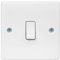 AXFEE Kipplichtschalter 1 Fach 1 Weg, PC-Knopf 10 Ampere, Panel Lichtschalter, Unterputz Taster Schalter, Mechanischer Wandlichtschalter, Wandschalter Schalter für Wohnzimmer, Küche, Büro(Weiß)
