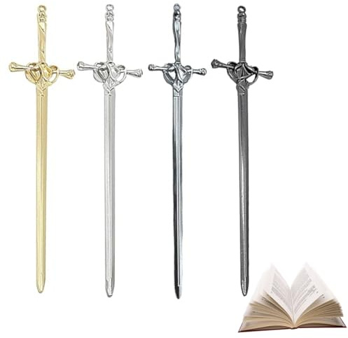 ZORTVUL 2 Stück Metall-Lesezeichen, Mini-Schwert, Retro-Schwert, personalisierbar, für Leseliebhaber, Vintage, Geschenk für Frauen, Männer und Studenten