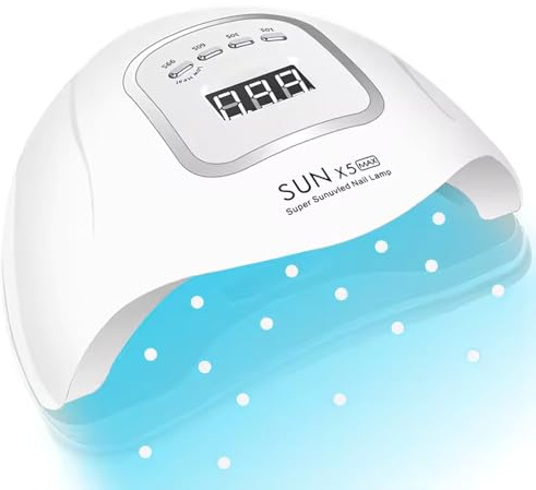 UV Lamps for Gel Nails, 150W Nail Lamp with 45 Led Beads, 4 Timer Setting-10s/30s/60s/99s, Smart Infrared Auto Sensior, Fast UV Light for Gel Nail Polish, Gel Nail Lamp