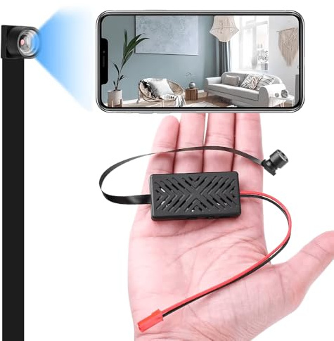 GiDaCom Mini telecamera spia wifi fai da te 1080p, rilevamento del movimento, visione remota, registrazione in loop, ideale per sicurezza casa, ufficio con sd 32G (wifi100)