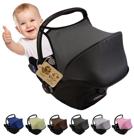 Capota parasol compatible con Maxi Cosi Cabrio Fix (D-gris) | Para portabebés, protección solar, protección UV 50+, duradero y resistente, incluye almohadilla para cinturón de seguridad