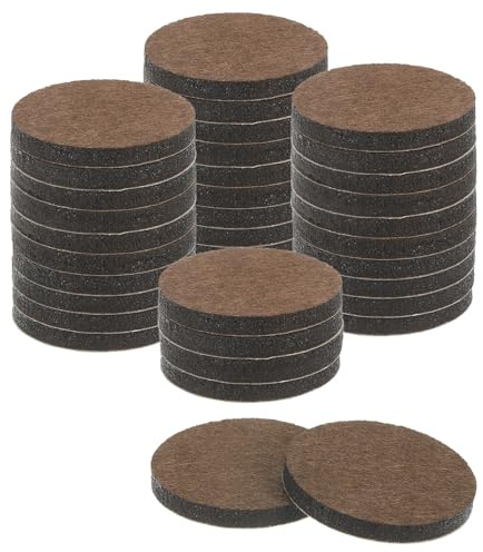 uxcell Furniture Pads, 36Pcs 1.75 - Round Self Adhesive Felt Furniture Pads, Floor Protectors for Furniture Feet Chairs Legs Hardwood Floors (Brown)