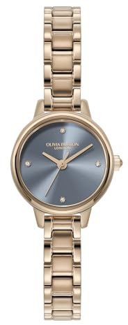 Olivia Burton Three Hand Quartz Movement Watch for Women MINI Classic Collection with Stainless Steel Bracelet – Available in Gold, Two-Tone or Rose Gold