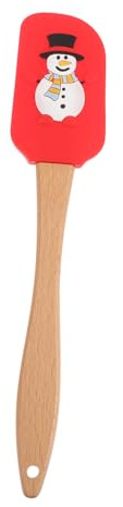 Warmhm Spatule à Gâteau Silicone avec Manche Ustensile de Cuisine Adorable avec Motif de Bonhomme Accessoire de Pâtisserie pour Noël pour Boulangeries et