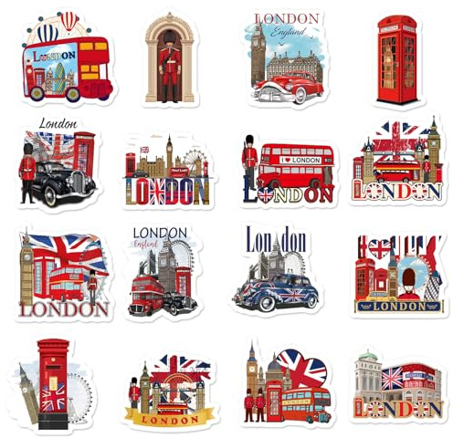 London Souvenir Gifts Fridge Magnets - Luvart 16 Pcs British Construction Refrigerator Locker Magnetic United Kingdom Tower Bridge Fridge Magnets Stickers for Home Kitchen Office Traveler Tourist