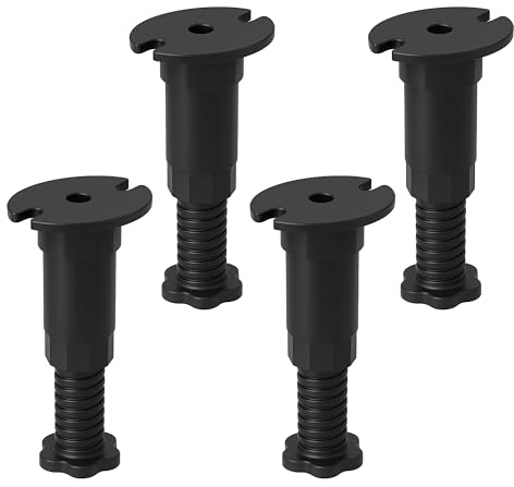 Enkotrade Möbelfüße höhenverstellbar 4 Stück 10‑17 cm schwarz, Kunststoff zum Aufschrauben – verstellbare Möbelbeine, Schrank‑ & Regalfüße für Bett, Couchtisch