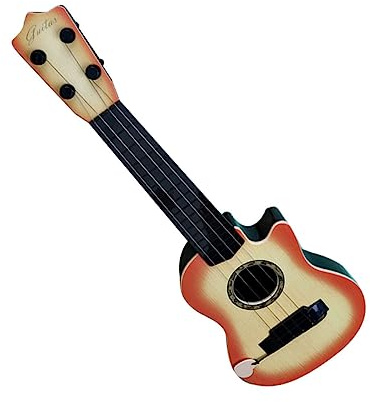 Mipcase Chitarra Giocattolo Per Ragazzo Ragazza Strumento Musicale in Plastica Per Apprendimento Musicale Precoce Design Realistico e Sicuro Per Piccole Mani