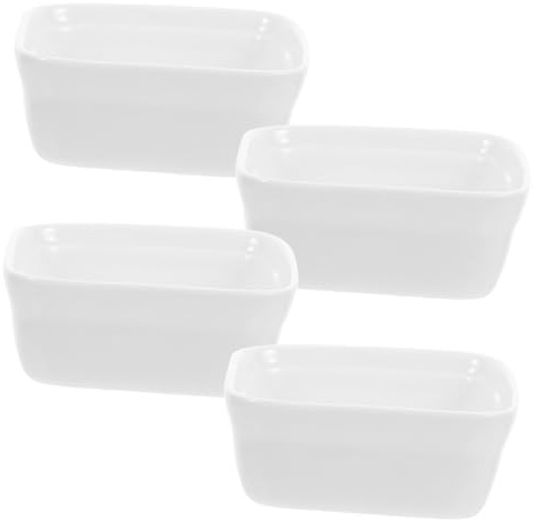 Ciieeo 4 piezas Cuencos Cuadrados de Cerámica para Salsas y Condimentos Platos Versátiles para Aperitivos Sushi y Acompañamientos Diseño Minimalista Elegante para Cenas Familiares y