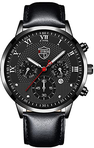 Herrklockor vardaglig läder analog kvartsklocka män armbandsur klocka affärsdatum avslappnad klocka Mtgb2000xmg1, D, En storlek