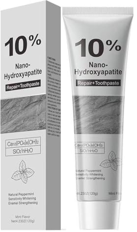 Dentifrice 10% Nano-Hydroxyapatite, Dentifrices Blanchissant Reminéralisant, Dentifrice Sensible à La Menthe Rafraîchissante, Pâte Dentaire Sans Fluors Naturel, Pour Renforcer L'émail Des Dents (1)