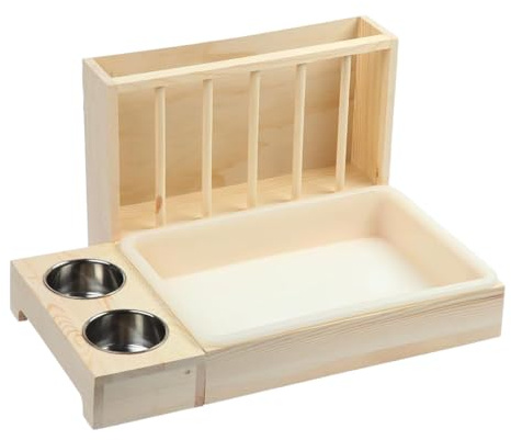 Hay Feeder, Wooden Small Animal Feeding Hamster Bunny Ferret Chinchilla Hedgehog, Food Dispenser with Material and Easy Access Design, for Chicken Indoor Outdoor Travel, for Enclosure
