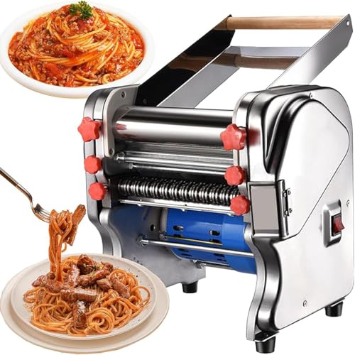 Electric 750 Macchina Per Pasta Con Motore Elettrico Pasta Facile, Con Coperchio Di Protezione, Acciaio Inox Per Tagliatelle Fresca Fatta In Casa, Doppie Cinghie(200-Kneading type)