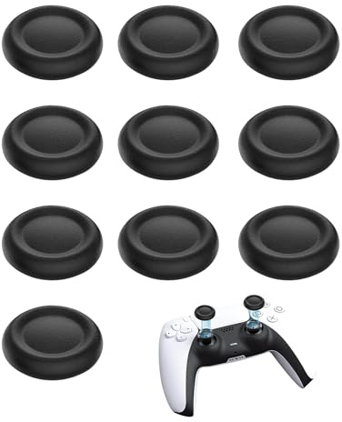 Ceeyoll Capuchon Joystick ps5 Ensemble de 10 pièces Noir, Facile à Installer protège Les joysticks Large compatibilité Compatible avec Les manettes PS4/PS5/PS5 Edge