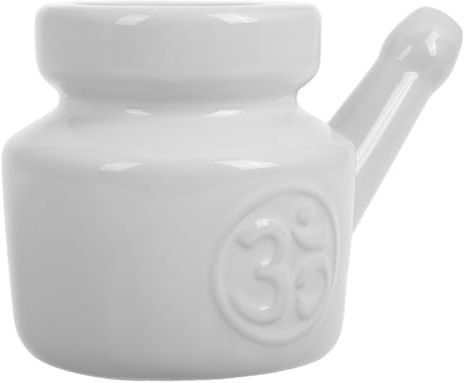 VALICLUD Keramik Nasenspülkanne 350 Ml Nasenreiniger Flasche Manuell Sanfte Nasenspülung für Yoga und Allergie Reinigung Sinuspflege Erwachsene