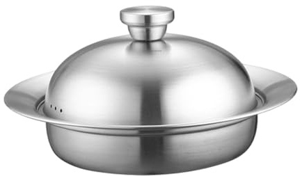 TUXCAXI Olla de acero inoxidable para cocinar pescado al vapor con tapa. Cocina sopas saludables, pollo y pescado rápidamente. Fácil de limpiar. Vaporera de
