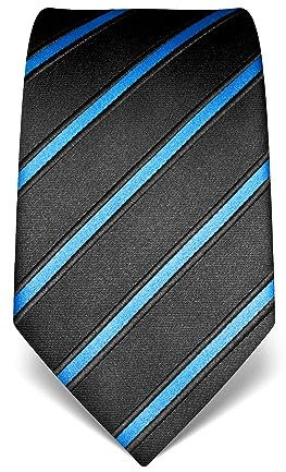 Vincenzo Boretti cravatta elegante classica da uomo, 8 cm x 15 cm, di pura seta di alta qualità, idrorepellente e antisporco, motivo a righe blu