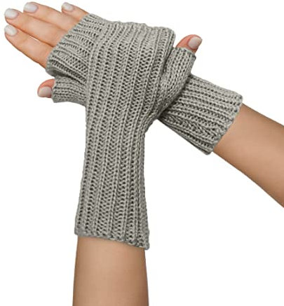 TINKUY PERU Alpaka Wolle Winter Fingerlose Handschuhe - Unisex Fäustlinge Handgestrickt Warm Weich Hypoallergen - Einheitsgröße, Beige, Einheitsgröße