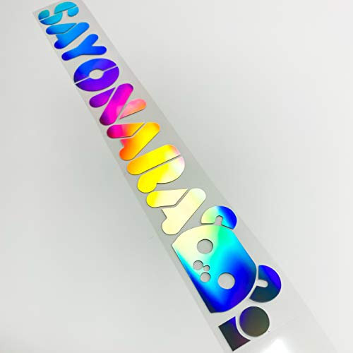 Hologramm Sayonara Frontscheibenaufkleber Oilslick Autoaufkleber Tuningsticker Wow Effekt Folie Rising Sun JDM Sticker Bär
