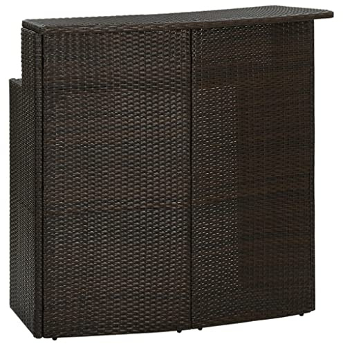 vidaXL Tavolo da Bar per Esterni Marrone 120x55x110 cm in Polyrattan