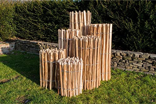 Staketenzaun Haselnuss Höhe 120 cm, Länge 5 Meter, Lattenabstand 3-5 cm