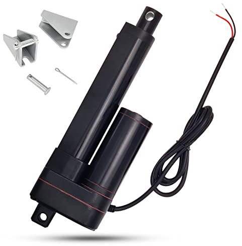 Jvnvlki Linjär drivning med 100 mm slaglängd, 3 000 N, IP65-vattentät, 12 V, linjärmotor, 5 mm/s, med monteringsfäste, för skåp, fönsteröppnare, dörröppnare, hemautomatisering