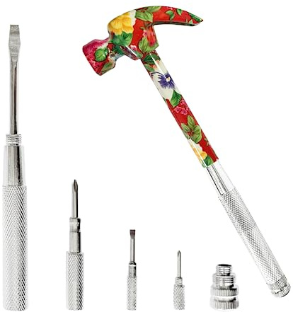 6 in 1 Flower Hammer & Screwdriver Tool, All In One Screwdriver Hammer Tools Set, Best Gift for Birthday Valentine's Mother's day Christmas Thanksgiving Halloween