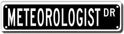 Meteorologo Dr Sign Novità Meteorologo Decorazione Meteorologo Segnale stradale Wall Art Decor per la casa, fattoria, bar, caffetteria, uomo, grotta, 40 x 10 cm